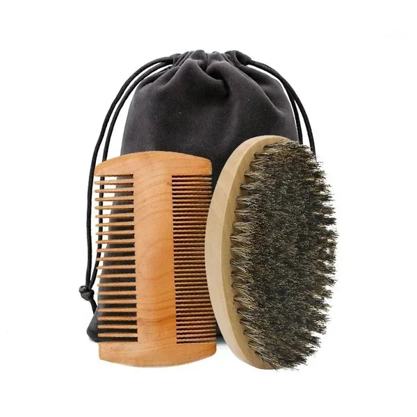 Brosse à Barbe & Peigne – Poils de Sanglier